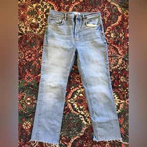 ZARA Dreed flare high waist jeans.